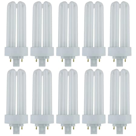 Sunlite PLT26/E/SP27K 2700K Fluorescent 26W PLD Triple U-Shaped Twin Tube CFL Bulbs w/4-Pin GX24Q-3, 10PK 40576-SU